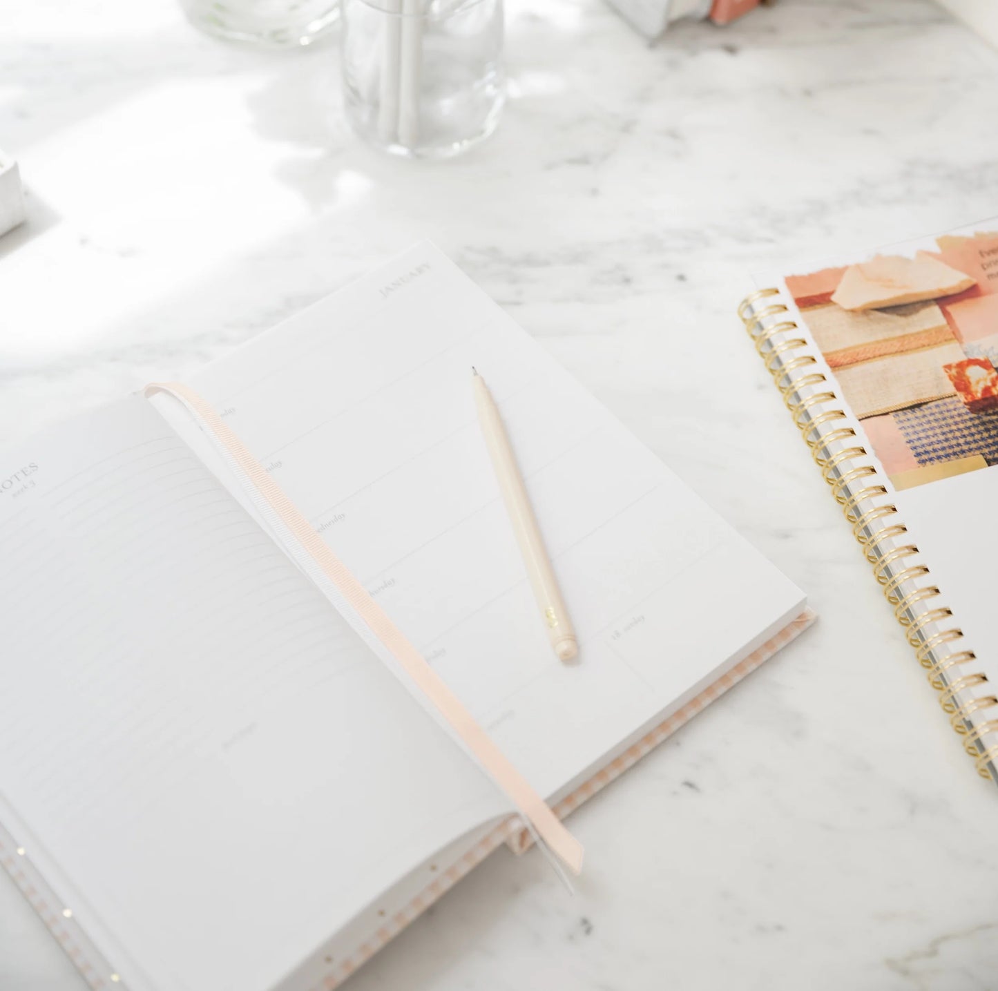 2026 Pink Gingham Small Bound Agenda