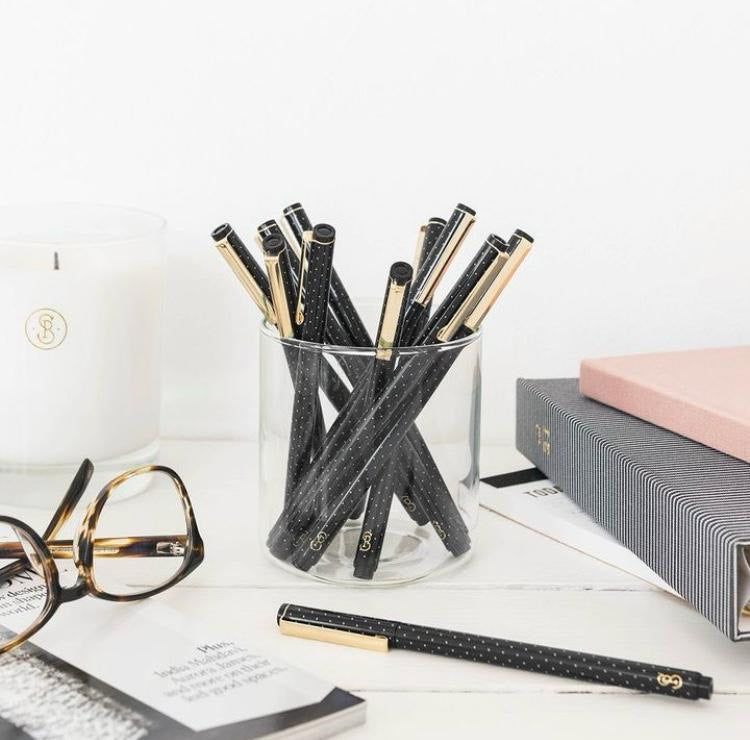 White Pindot Felt Pen Set x 12