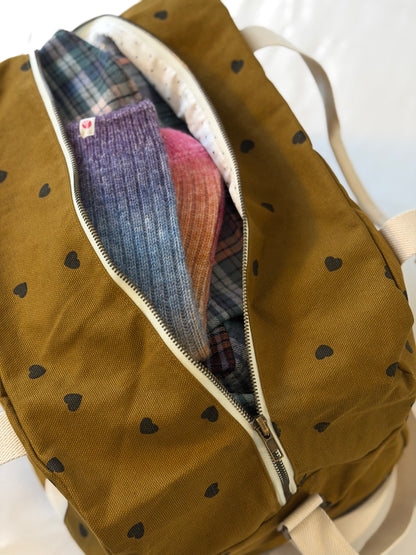 Raphael Bowling Bag Heart Print Cumin