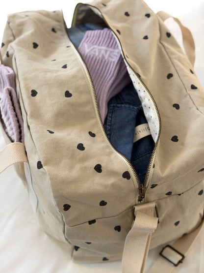 Raphael Bowling Bag Heart Print Sand