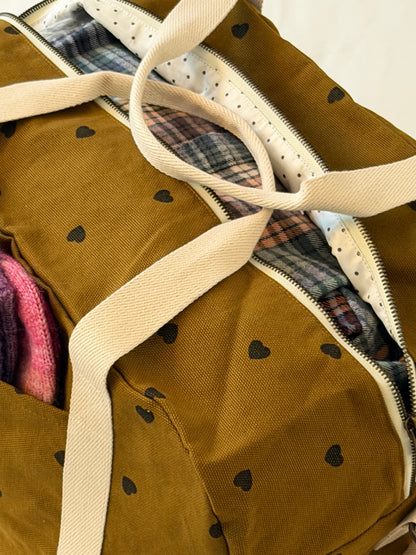 Raphael Bowling Bag Heart Print Cumin