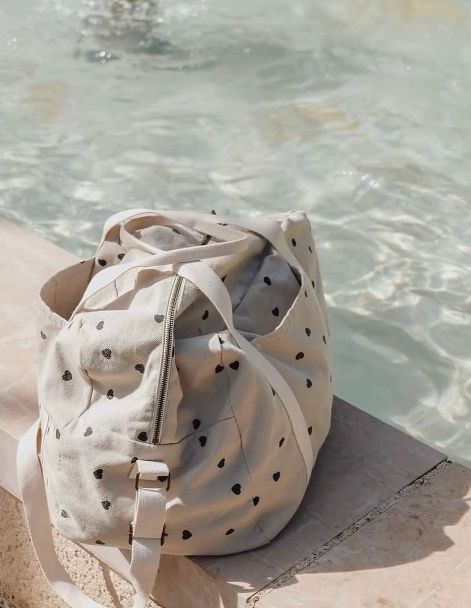 Raphael Bowling Bag Heart Print Sand
