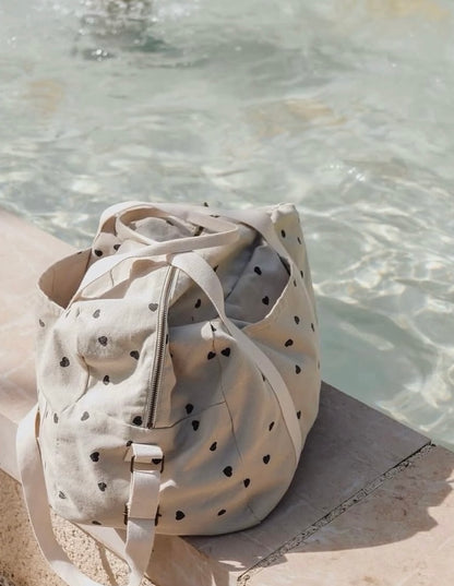 Raphael Bowling Bag Heart Print Sand