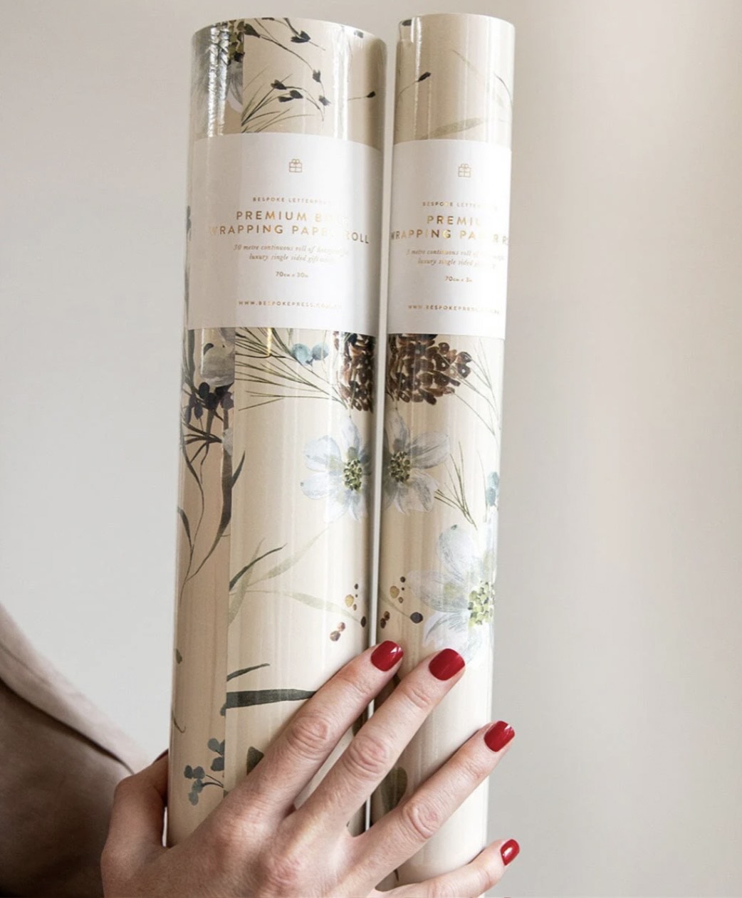 Gift Wrap Roll 3M - A Christmas Garden (cream)