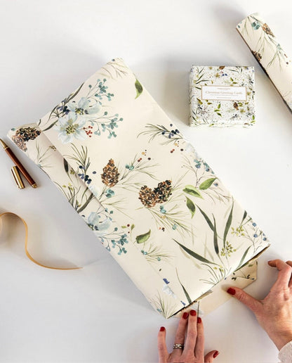 Gift Wrap Roll 3M - A Christmas Garden (cream)