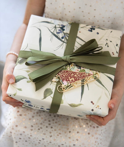 Gift Wrap Roll 3M - A Christmas Garden (cream)