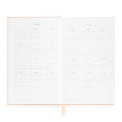 2026 Pink Gingham Small Bound Agenda