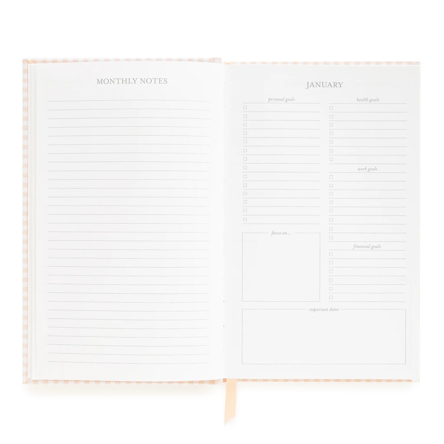 2026 Pink Gingham Small Bound Agenda