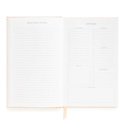2026 Pink Gingham Small Bound Agenda