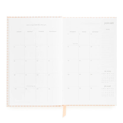 2026 Pink Gingham Small Bound Agenda
