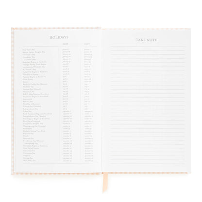 2026 Pink Gingham Small Bound Agenda