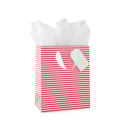 Candy Cane Stripe Gift Bag Set