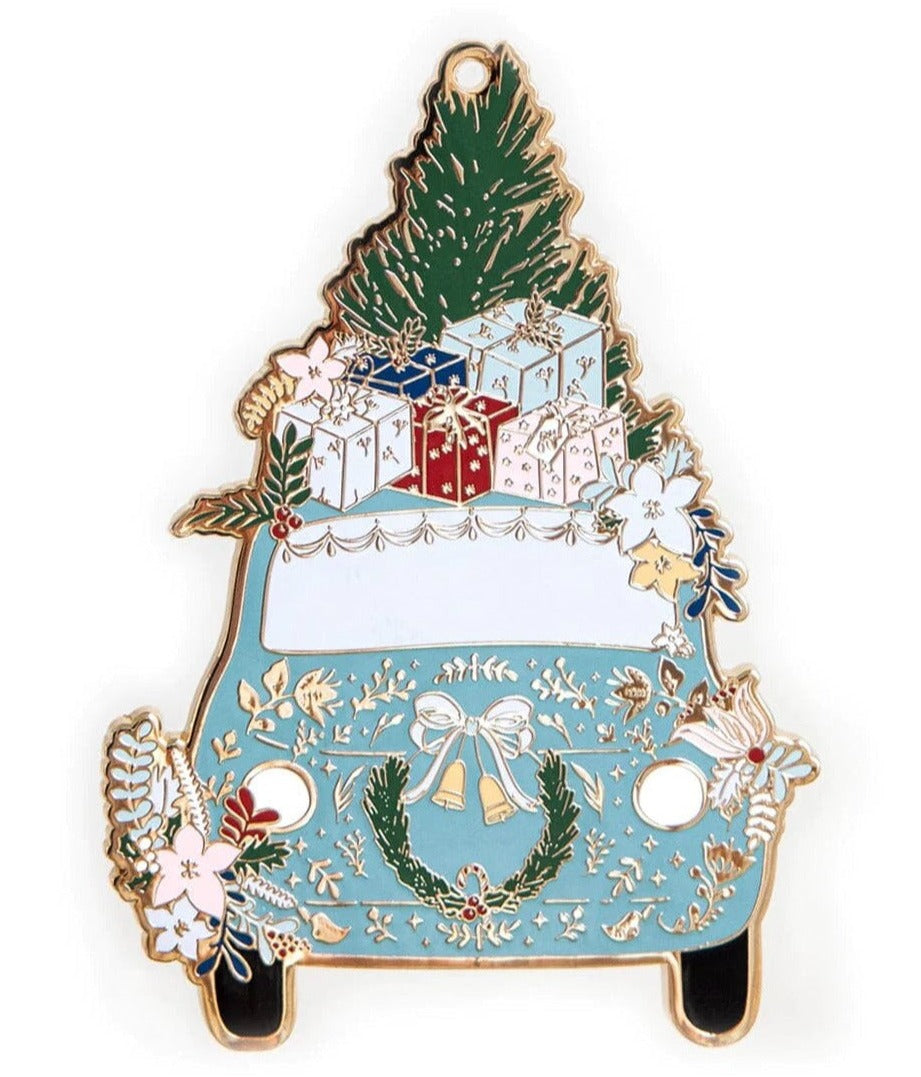 Fine Enamel Christmas Ornament - Car