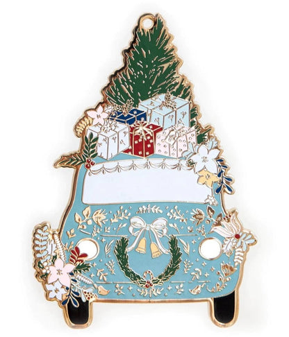 Fine Enamel Christmas Ornament - Car