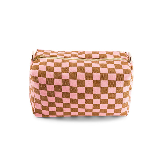 VIC WASH BAG CHECK STRAWBERRY