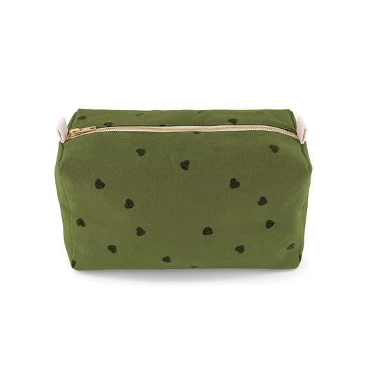 VIC WASH BAG HEART PRINT HEART KAKI