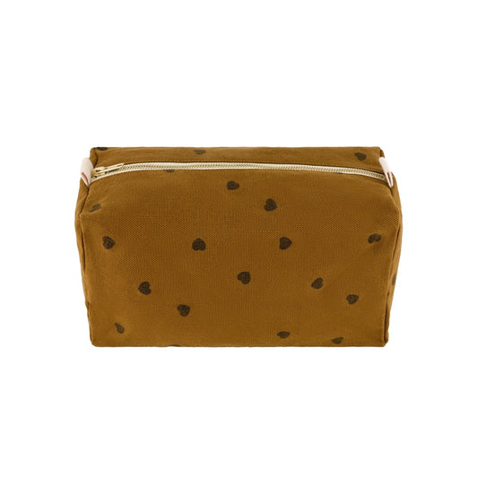 VIC WASH BAG HEART PRINT CUMIN