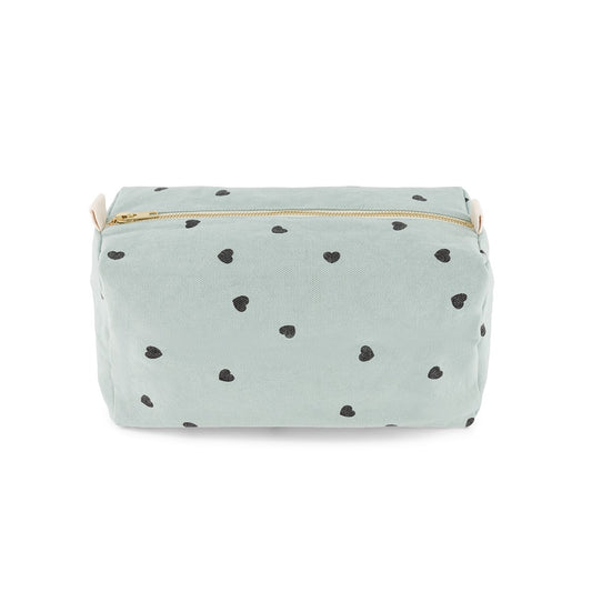 VIC WASH BAG HEART PRINT BLUE SPRAY