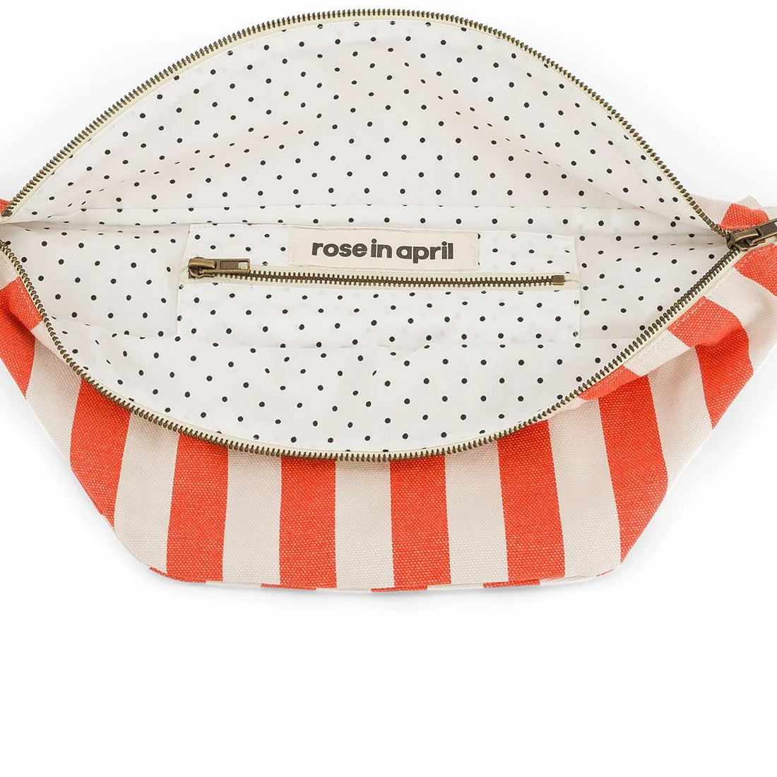 Banana Bag Grey/Tomato Stripes