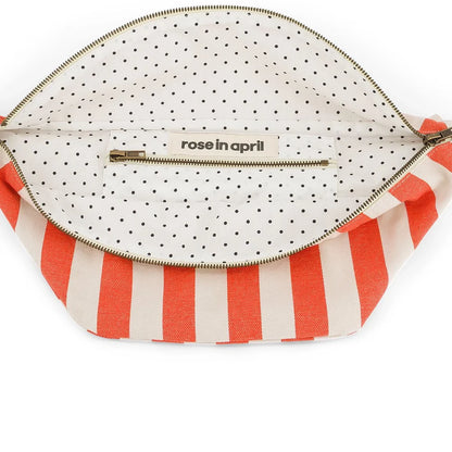 Banana Bag Grey/Tomato Stripes