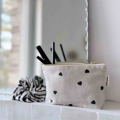 Sofia Pouch Heart Print Sand