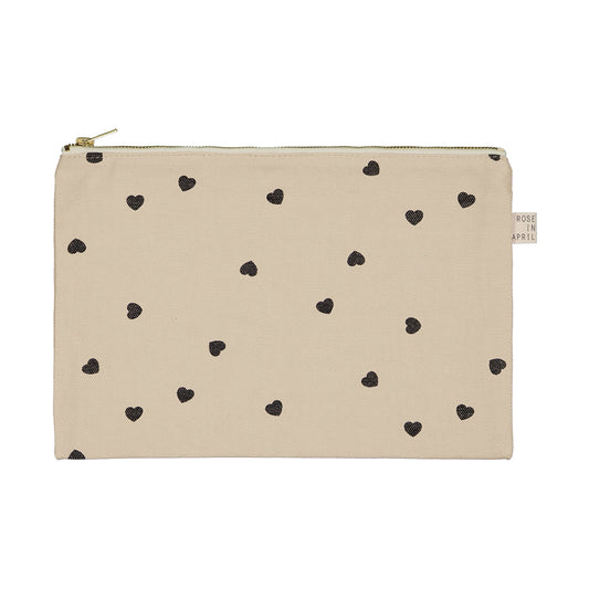 Lili Pouch Heart Print Sand