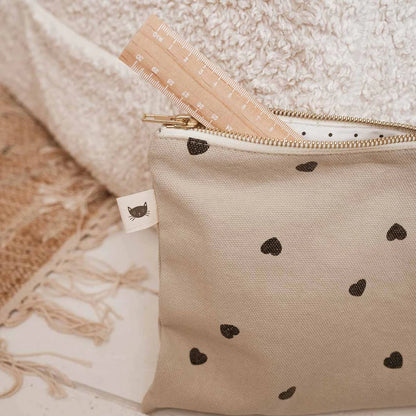 Lili Pouch Heart Print Sand