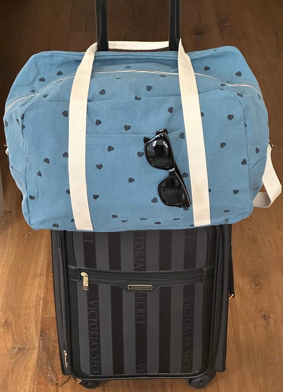 RAPHAEL BOWLING BAG HEART PRINT BLUE STORM