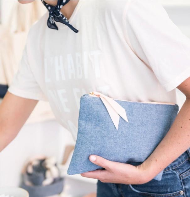 Chambray Signature Pouch