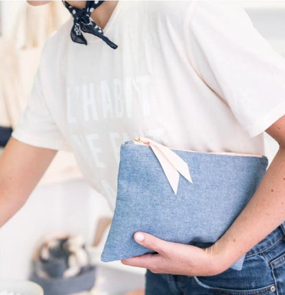 Chambray Signature Pouch