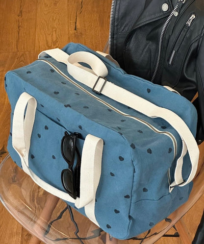 RAPHAEL BOWLING BAG HEART PRINT BLUE STORM