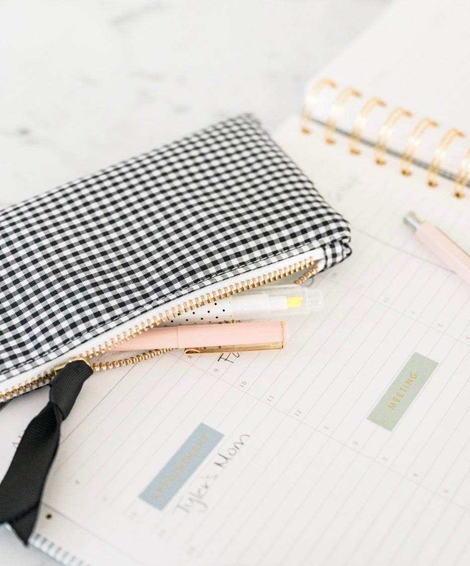 Gingham Pencil Pouch