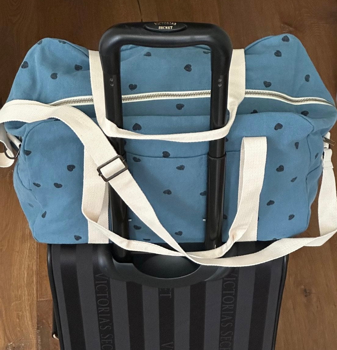 RAPHAEL BOWLING BAG HEART PRINT BLUE STORM