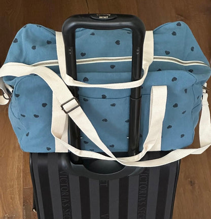 RAPHAEL BOWLING BAG HEART PRINT BLUE STORM