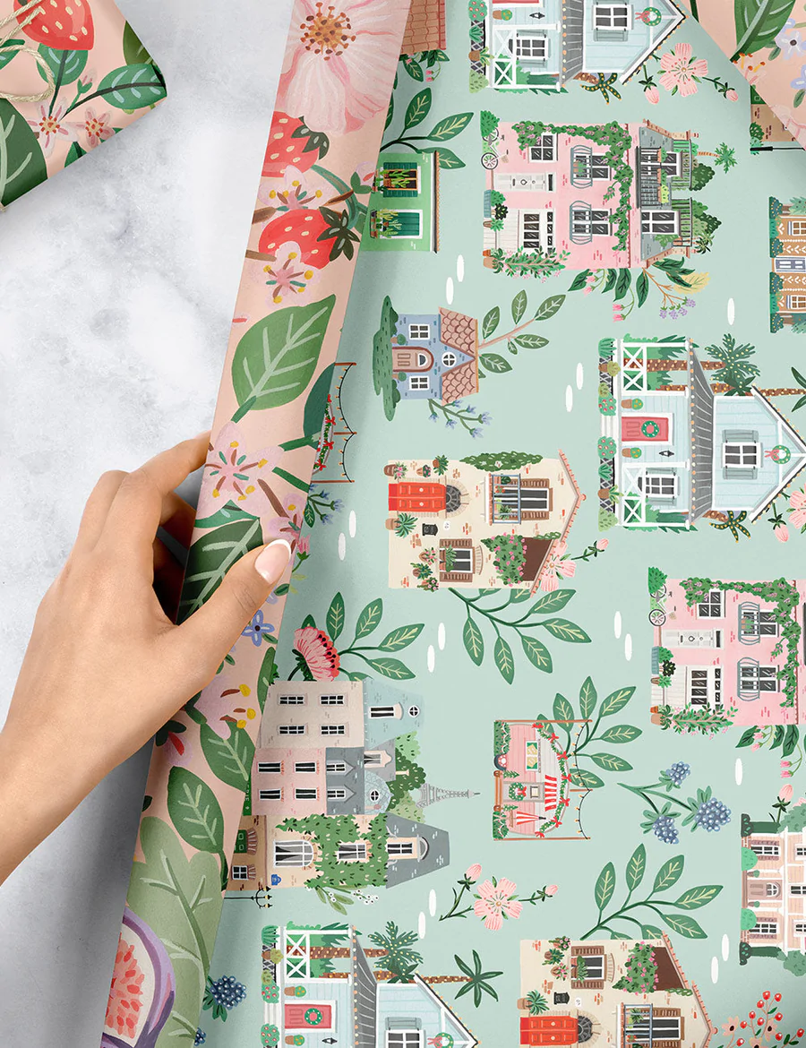 Summer Fruits / Around the World 2pcs Gift Wrap